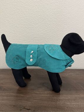 Diamond Dogs Swarovski Crystal Turquoise Blue Dog Coat Jacket
